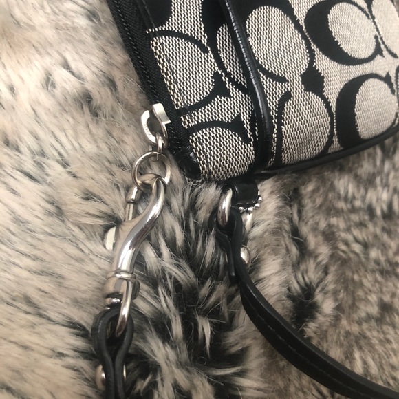 Coach Black Stitched Logo Wristlet - Picture 8 of 8